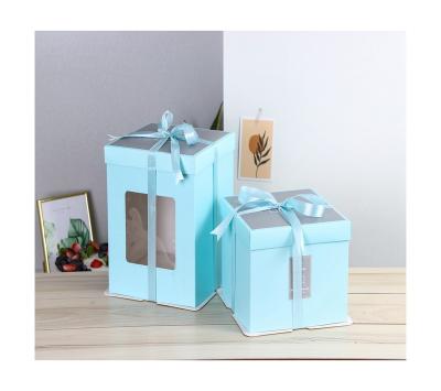 China Recycled Materials Cake Box Keepsake Special Hot Selling Exquisite Exquisite Transparent Paper Boxes Heightened for sale