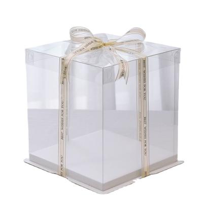 China Square Materials Recycled Plastic Clear Cake Lid Packaging Box Plastic Transparent for sale