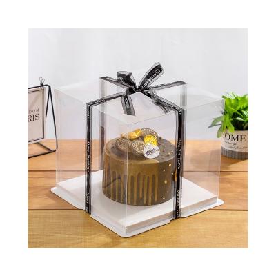 China Recycled various materials factory manufacturing plastic birthday cake box gift box full transparent packaging for sale