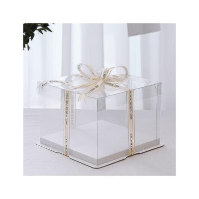 China High Quality Durable Recycled Materials Using Various Plastic Fully Transparent Birthday Cake Children Gift Box With Lid for sale