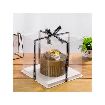 China Useful Recycled Materials Promotional High Quality Birthday Cake Cardboard Box Fully Transparent Packaging Gift With Lid for sale