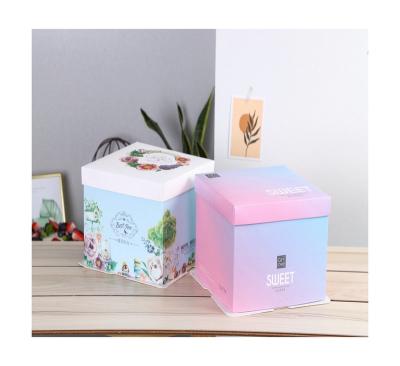 China Material Design Recycled Cardboard Cake Box Paper Gift Box Single Layer Color Size Customized Logo Widely Used for sale