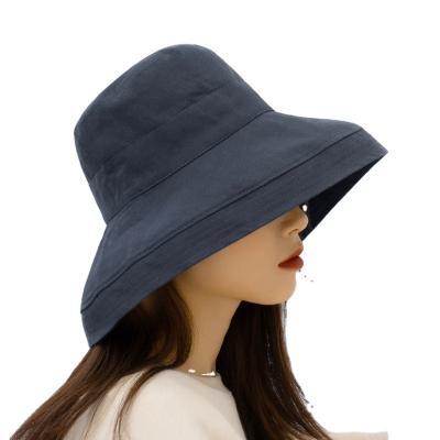 China Foldable multiple color sun protection hat female fashion fisherman hat summer and autumn spring beach hat lady breathable comfort foldable large brim for sale