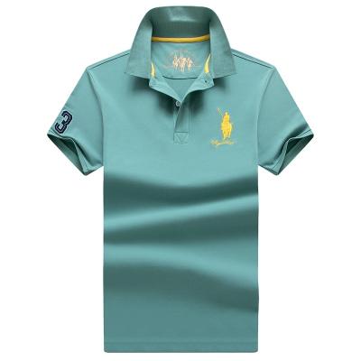 China 13 different colors breathable the 2021 new summer men's short-sleeved T-shirt, pure cotton embroidered letter polo shirt for sale