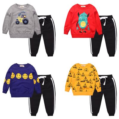 China 2021 spring sports casual set unisex children's long-sleeved sweatshirt and two-piece pants pants children's clothing for sale