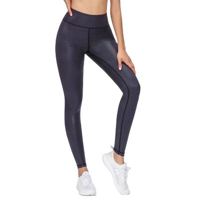 China Hot-selling three-dimensional relief yoga pants peach hip crocodile pattern sweat explosive belly yoga clothes-Wicking high-waisted for sale