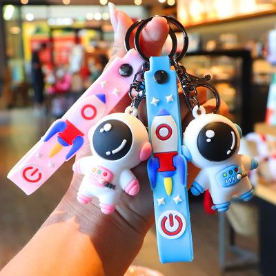 China Cute Rubber Fast Ship 3D Cartoon Astronaut Animal PVC Keychains Factory Bag Pendant For Gifts for sale