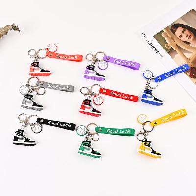 China Rubber Wholesale Custom Handcrafted Personalized Gifts PVC Ring 3D Sneaker Shoe Key Chain Key Chain for sale