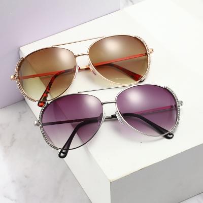 China Fashion Sun Glasses Amazon Diamond Metal Women's Sun Glasses Casual Colorful UV400 Eyewear Sunglasses for sale