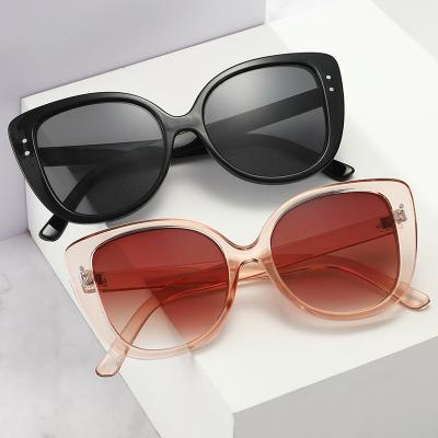 China Fashion Colorful Big Frame Sun Glasses Women Fashion Sunglasses Personalized Cat Eye Oversize Women Sunglasses for sale