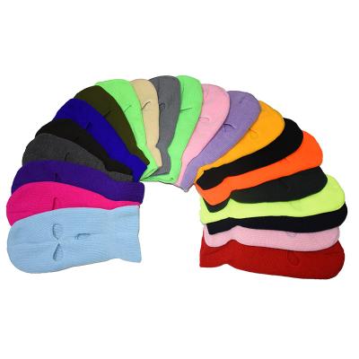 China New COMMON three holes knitted headgear hip mask CS hat windproof and warm masking recycling wool hat for sale