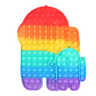 China Big Anti Stress 20*30cm Silicone Werewolf Hot Rainbow Killing Big Board Wiggle Him Silicone Toy for sale