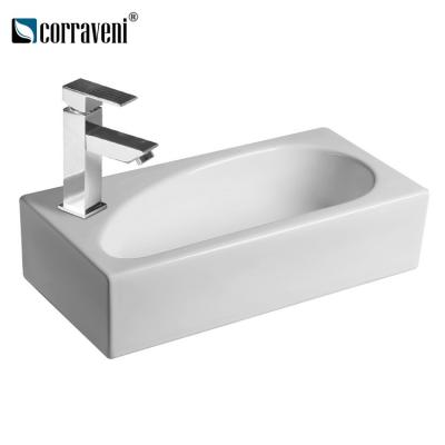 China Modern top quality sanitaryware art basin wall-hung ceramic washbasin bathroom hand basin for sale