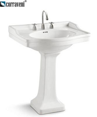 China Modern ceramic cheap porcelain pedestal washbasin sanitary ware suppier for sale