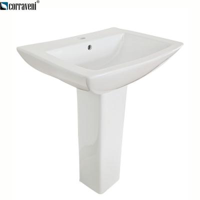 China Modern Ceramic Wash Basin Bathroom Pedestal Wash Basin Sanitary Ware for sale