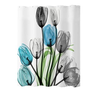 China Amazon Hot Sale High Quality Polyester Taffeta 100% Digital Printed Shower Curtain for sale