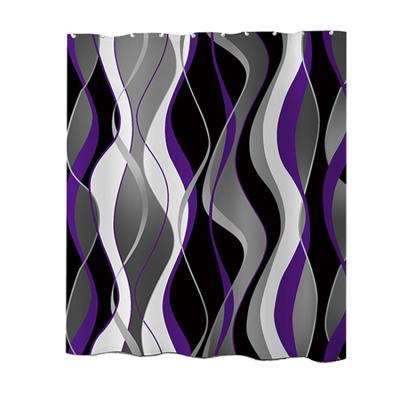 China Hot Selling Digital Printed 100% Polyester Waterproof Taffeta Digital Printed Shower Curtain For Bathroom for sale