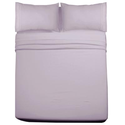 China Solid dyed made in china simple style brushed microfiber sheet set for home or hotel for sale