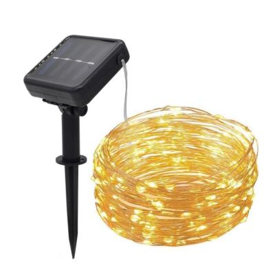 China Solar LED Copper Wire String Light 100LEDs 200LEDs 10meters 20meters IP65 waterproof white warm white RGB string lights for sale