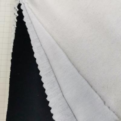 China 21 piece 15111# stain repellent weight180g smooth cotton plain plain black and white color men and women T-shirt knitted fabric for sale