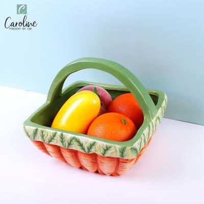 China Sustainable Ceramic Basket from Caroline Decorative Fruit Berry Storage Easter for sale