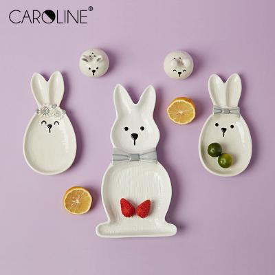 China Caroline Premium Creative Cute Styling Sushi Bunny Serving Dish Viable Trays for sale