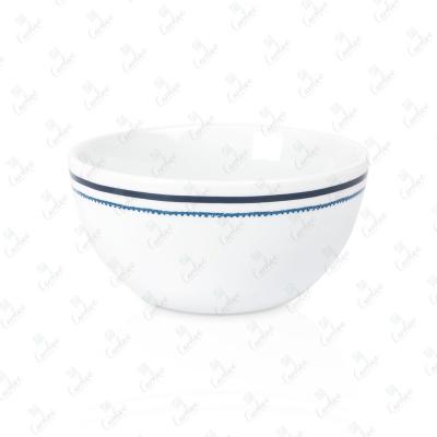 China Sustainable Customize Packaging Ceramic White And Light Blue Bowl for sale