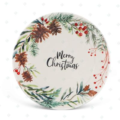 China Viable Wholesale Custom Creative Christmas Eva Ceramic Plates Sets for Festival for sale