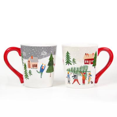 China Sustainable Christmas Mugs Hot Chocolate Coffee Mug Sets for sale