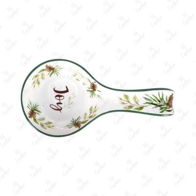 China Disposable Customized Ceramic Kitchen Christmas Dinner Spoon Holder for sale