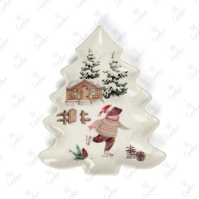 China Sustainable Premium Christmas Tree Dish Plate And Plates for sale