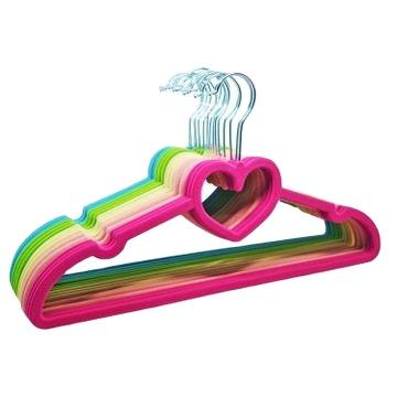 China Traceless Jacket Rack Velvet Multifunctional Heart-shaped Flocking Non-slip Clothes Rack Hanger for sale