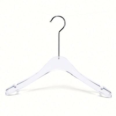 China Clothes Store High End Plastic Hanger Customized Logo Acrylic Clothing Hanger For Garment Shop for sale