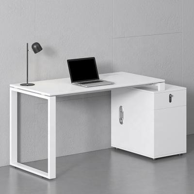 China Latest Design Modern White Home Office Convertible Facing Wall 1 Person Single Seat Workstation Table With Cabinet for sale