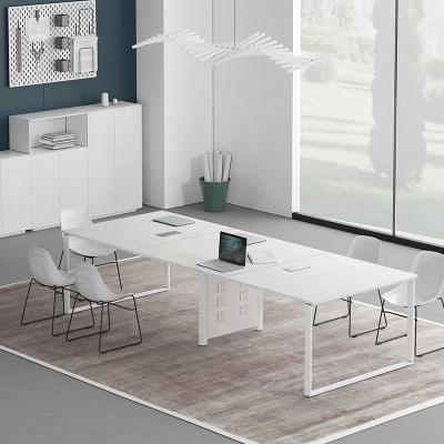 China Custom Expandable Board Room Furniture Easy Installation White Modern Conference Table Meeting Table for sale