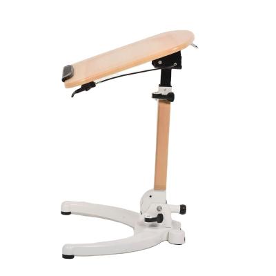 China Mobile Adjustable Folding Sit Stand Pneumatic Height Adjustable (Height) Shock Absorber Laptop Desk Table Rolling Cart for sale