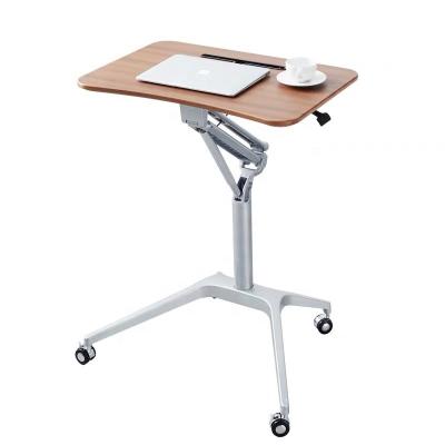 China Adjustable Aluminum Portable Standing Mobile Laptop Stand Desk Rolling Lift Cart for sale