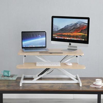 China (Size) Adjustable Design Ergonomic Home Office Standing Sit To Stand Desk Converter With Keyboard Tray for sale