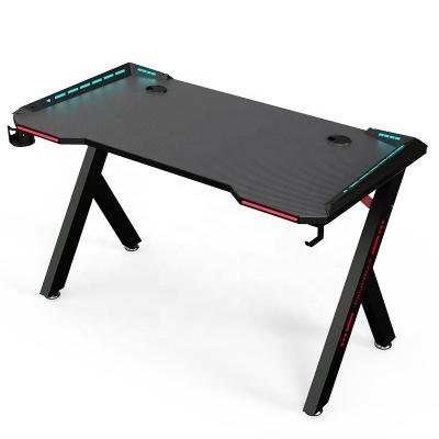 China Home Office Computer Physical Channels Table Black RGB Game Table Convertible High Quality Desk For Adult for sale