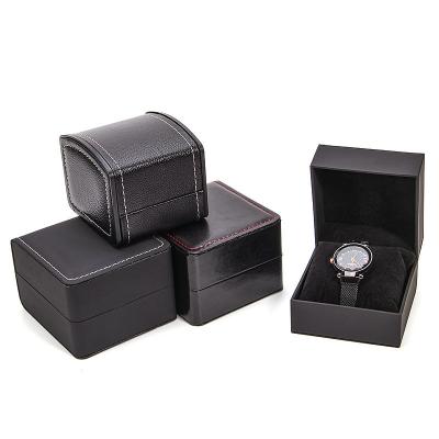 China Protect Carry Storage Watch Case 2021 New Customizable Logo Jewelry Box Flip Watch Storage Box PU Watch Boxes for sale