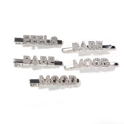 China Hair Decoration Alloy Set Diamond DIY Letter Hair Clip Fashion Temperament Female Hair Clips Accessories for sale