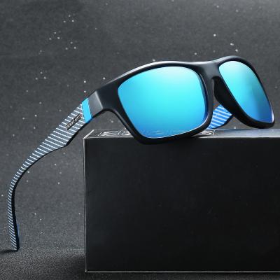 China Square High Quality Colorful Mens Sports Polarized Sunglasses Striped Leg Sport UV400 Outdoor Blue Eyewear for sale