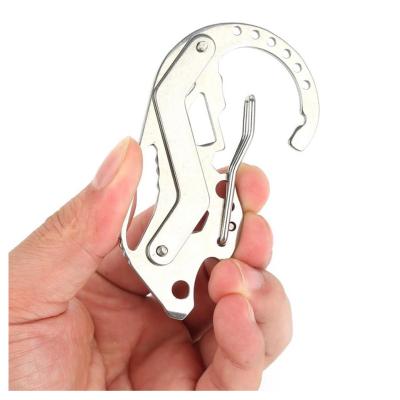 China With Key Stainless Steel EDC Tools Multifunction Carabiner , Detachable EDC Instrument Climbing Carabiner for sale