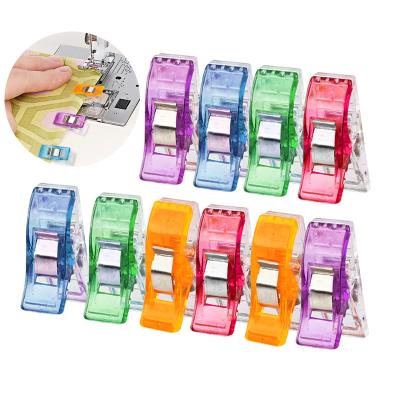 China 100pcs/bag Convenient Binding Clips Plastic Cloth Clamps Sewing Staples for sale