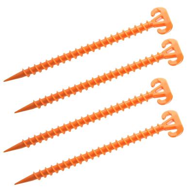 China High Quality Ground Nail Screw Shaped Camping Tent Pegs 28*5cm for sale