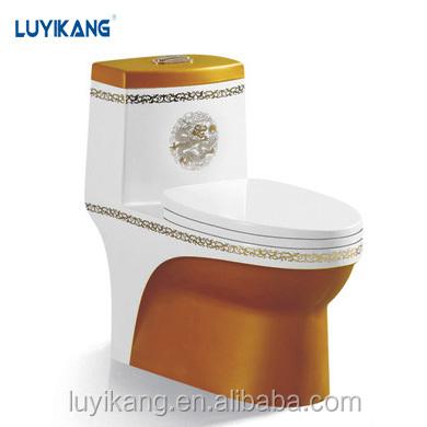 China L871 Double-flux gold colored modern wholesale one-piece toilet daul color WC WC toilet for sale