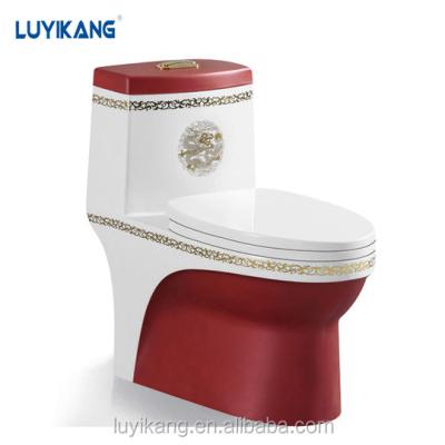 China L871 Red Colored Double-Flow Gold Lavatory American Standard Easy Clean Economy for sale