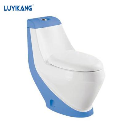 China Chaozhou Factory Manufacturer Blue Double-flush L2474 Color Ware Wc Toilets Hot Sale Modern One-piece Colored Arab Toilet for sale