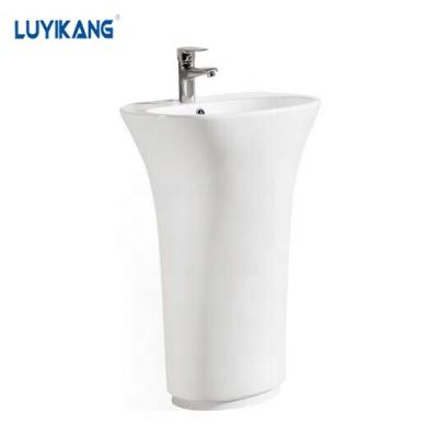 China L7164 Chaozhou Bathroom Factory New Hotel Sustainable Design Ceramic Standing Pedestal Sink for sale