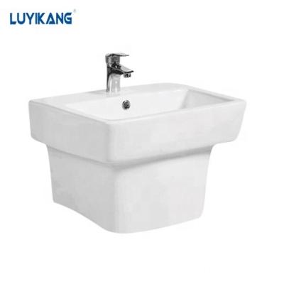 China L9075 Sustainable Hot Selling School Or Hotel Square Wall-hung Basin Wash Ceramic Sink for sale